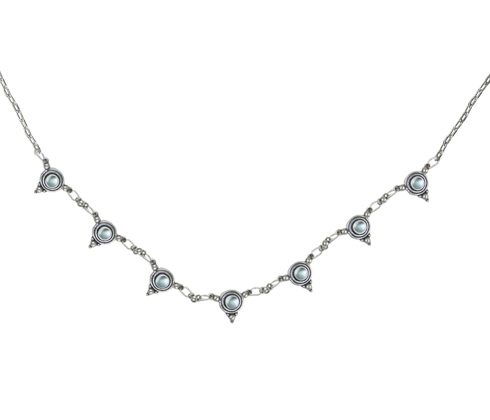 Sterling Silver Gemstone Necklace With Blue Topaz